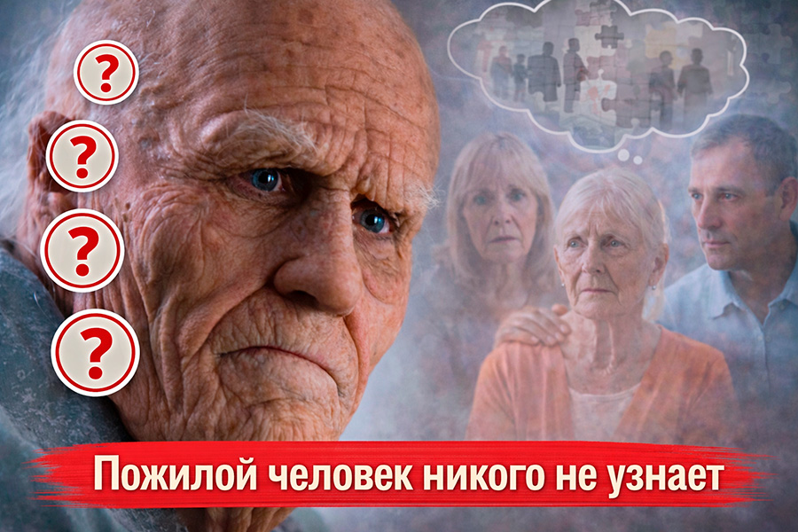 Пожилой человек никого не узнает
